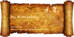 Ay Nikoletta névjegykártya