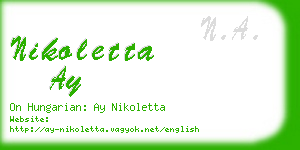 nikoletta ay business card